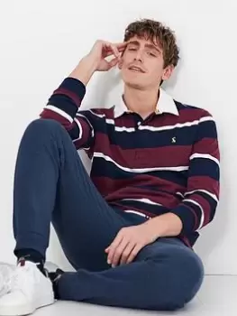 Image of Joules Stripe Rugby Shirt - Purple Size M Men
