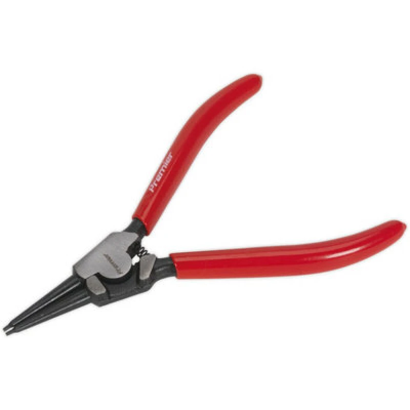 Image of Loops 180mm Straight Nose External Circlip Pliers - Spring Loaded Jaws - Non-Slip Tips Multi