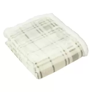 Image of Furn. Blake Throw Printed Fleece Front With Sherpa Fleece Reverse Polyester Natural