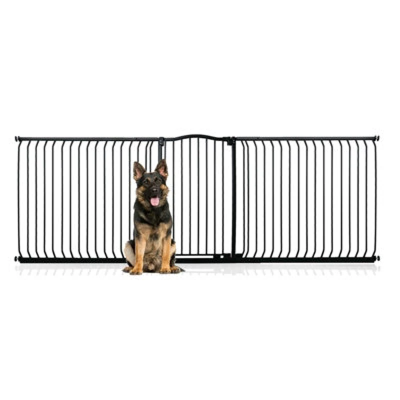 Image of Bettacare Extra Tall Curved Top Dog Gate, 271Cm - 280Cm, Matt Black, Extra Tall 100Cm In Height, Pressure Fit Pet Gate