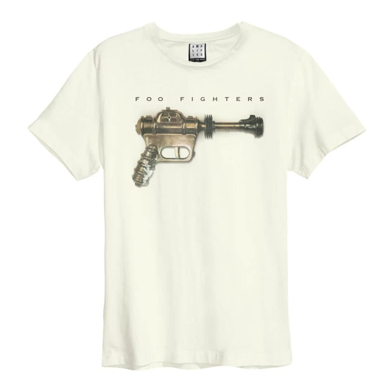 Image of Amplified Amplified Men Ray Gun Foo Fighters T-Shirt in White Size: Small White S Male 5063470956821