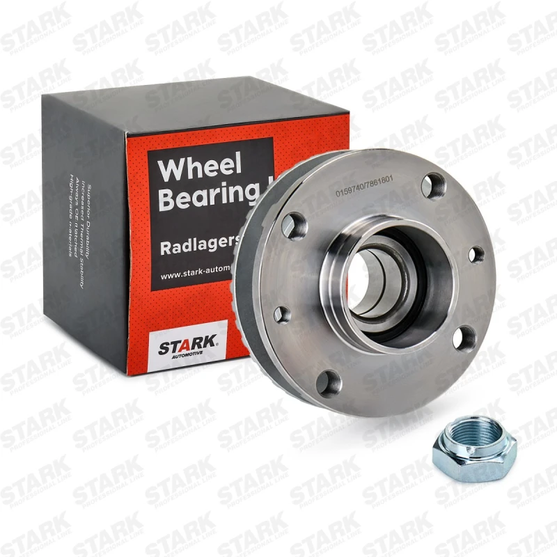 Image of STARK SKWB-0180331 Wheel bearing kit Rear Axle both sides, Wheel Bearing integrated into wheel hub Wheel Bearing Kit (654)
