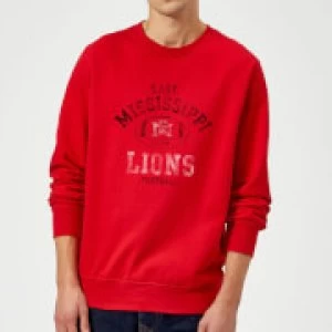 Image of East Mississippi Community College Lions Football Distressed Sweatshirt - Red - XXL