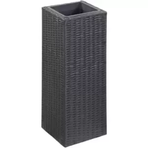 Image of Garden Raised Bed 28x28x80cm Poly Rattan Black Vidaxl Black