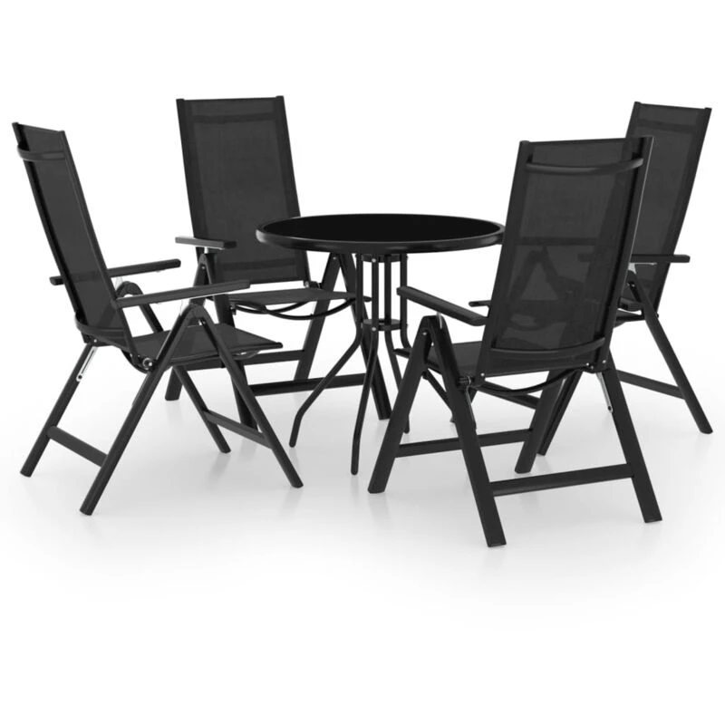 Image of VIDAXL 5 Piece Bistro Set Black and Anthracite vidaXL 8720286407134