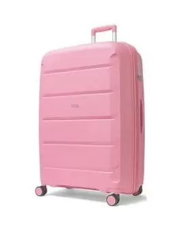 image of Rock Luggage Tulum NG63802 8 Wheel Large Bubblegum Pink Suitcase