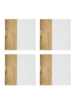 Image of Premier Housewares Geome Dipped Set Of 4 Leather Effect Coasters
