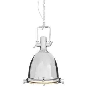 image of Premier Housewares Lexington Large Chrome Plain Pendant Light