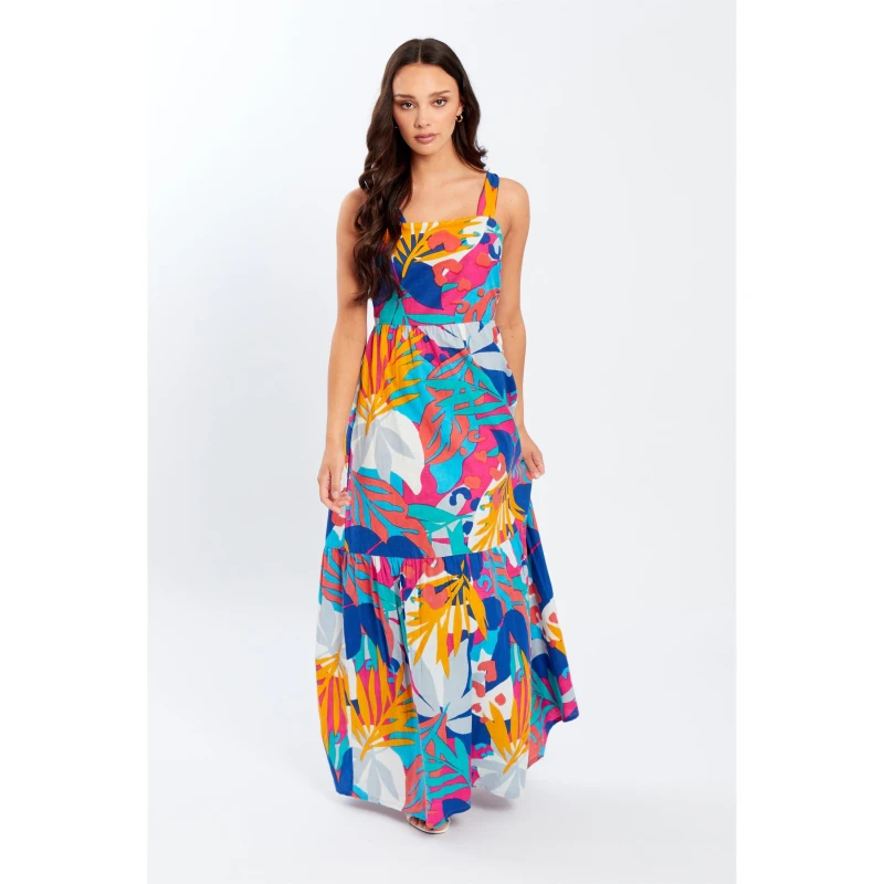 Image of Be You Tie Back Maxi Dress - Blue Blue 8