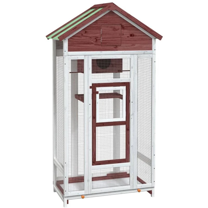 Image of vidaXL Bird House Mocha 91.5x53x170cm Solid Wood Pine, Red 172254