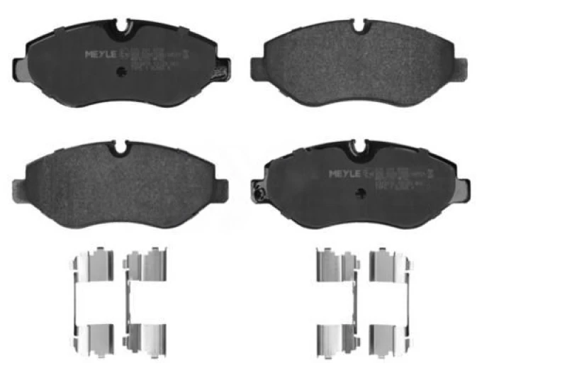 Image of MEYLE 025 291 9220 Brake pad set Front Axle, prepared for wear warning indicator, Original Quality, with anti-squeak plate Brake Pad Set,disc brake (