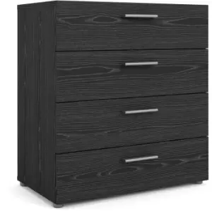 Pepe Chest of 4 Drawers in Black Woodgrain - Black