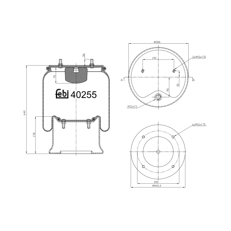 Image of FEBI BILSTEIN 40255 Boot, air suspension Boot,air suspension (324)