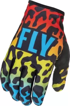 Image of Fly Racing Lite Spotted Motocross Gloves, red-blue-yellow, Size XL, red-blue-yellow, Size XL