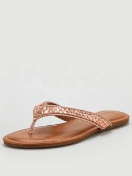 Image of Wallis Sparkle Flip Flop - Rose Gold, Size 6, Women