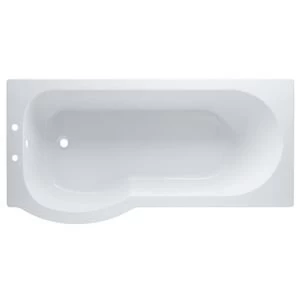 image of Cooke Lewis Adelphi LH Supercast acrylic P shaped Shower Bath L1675mm W850mm