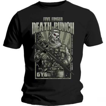 Image of Five Finger Death Punch - War Soldier Unisex Large T-Shirt - Black