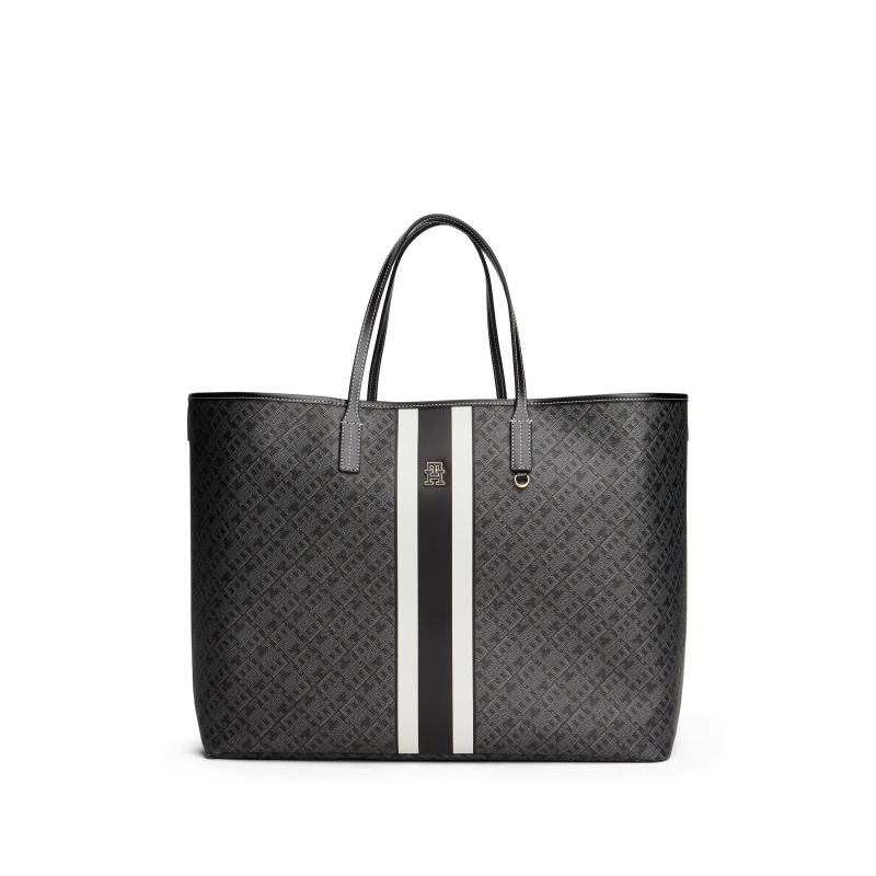 Image of Tommy Hilfiger Womens Mono Tote Bag Tote Bags One Size Black 71149803000