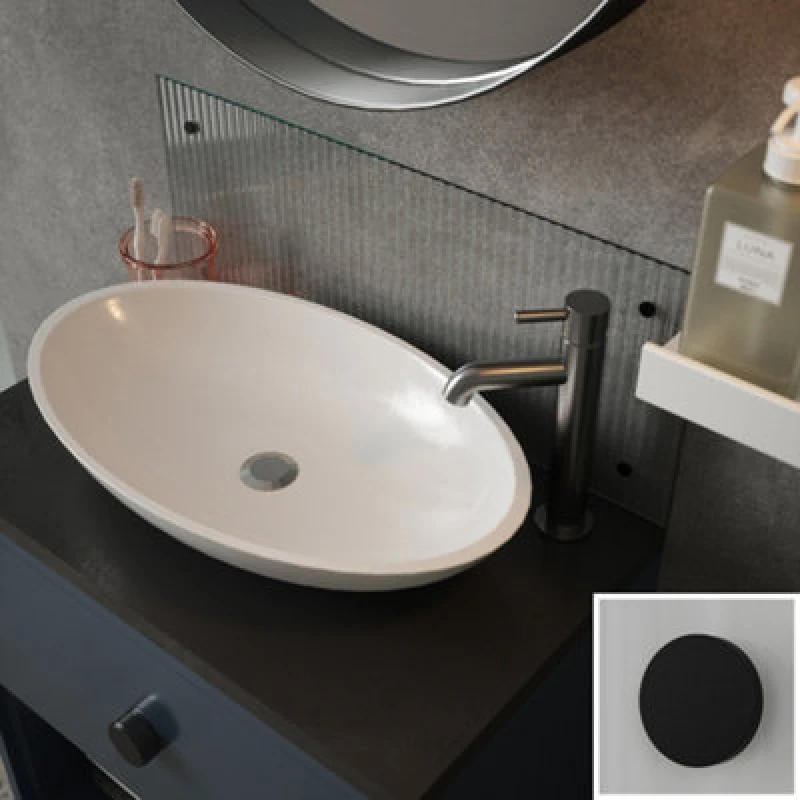 Image of Clear Fluted Glass Bathroom Splashback With Matt Black Caps 250Mm X 600Mm X 4Mm SB53697