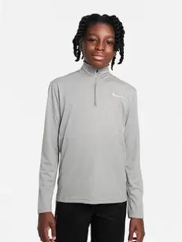 Image of Nike Older Boys Dri-fit Poly+ 1/4 Zip Top - Dark Grey, Size Xs=7-8 Years
