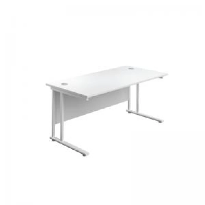 Image of Jemini Rectangular Cantilever Desk 1800x800x730mm White/White KF807254