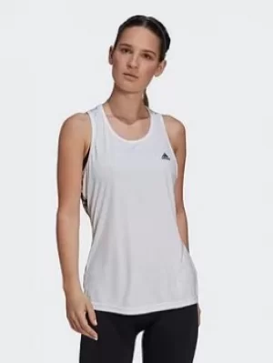 Image of adidas Aeroready Designed To Move Racerback Tank Top, White Size M Women