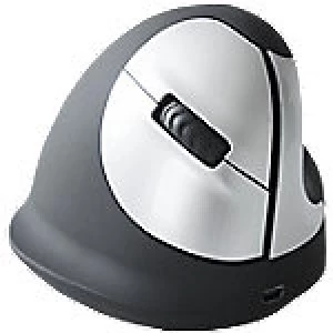 image of R-Go Tools Wireless Right Handed Vertical Ergonomic Mouse HE Optical Black, Silver