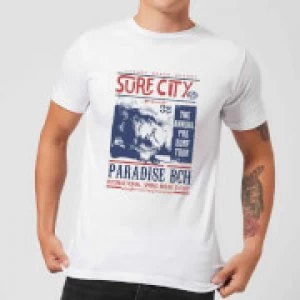 Image of Paradise Beach Mens T-Shirt - White - 3XL