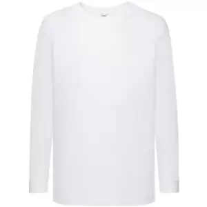 Image of Fruit Of The Loom Childrens/Kids Long Sleeve T-Shirt (5-6) (White)