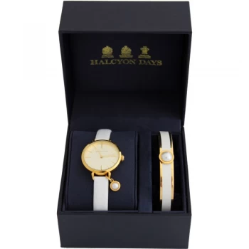 Image of Agama Pearl Cream & Gold Watch & Bangle Gift Set
