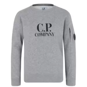 Image of CP COMPANY Boys Lens Logo Sweatshirt - Grey
