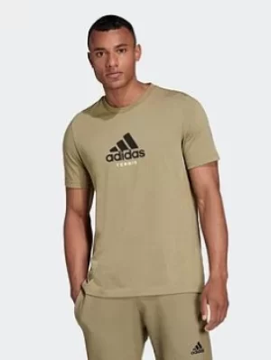Image of adidas Tennis Graphic T-Shirt, Green Size M Men