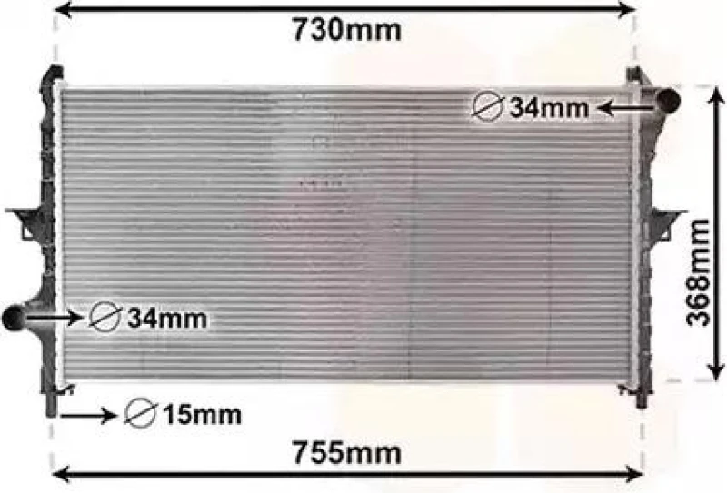 Image of VAN WEZEL 09002278 Engine radiator Aluminium, Brazed cooling fins Radiator,engine cooling (470)