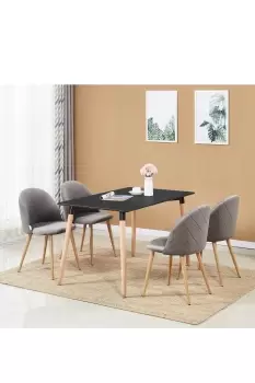 image of 'Lucia Halo' Dining Set Includes a Table and Chairs Set of 4