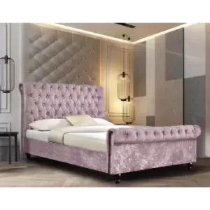 Image of Arisa Bed Double Crush Velvet Pink