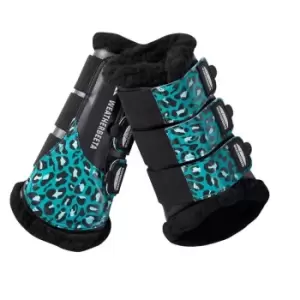 Image of Weatherbeeta Leopard Brushing Boots - Blue