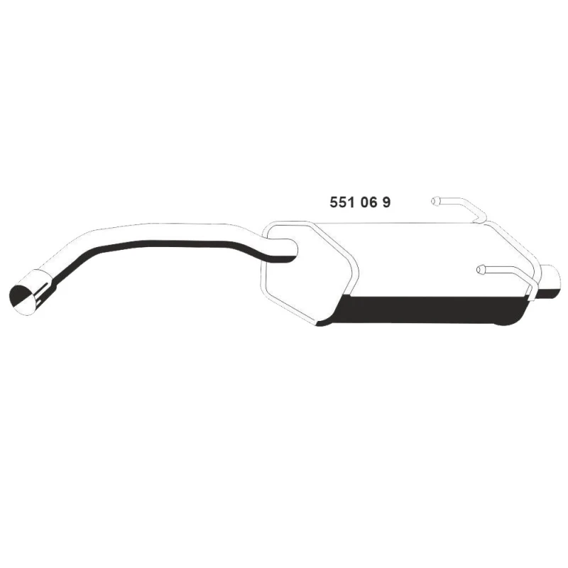 Image of ERNST 551069 Rear silencer with exhaust tip End Silencer (3437)