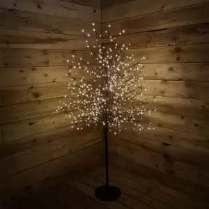 image of Snowtime - 1.5m 5ft Outdoor Black Micro Dot Christmas Blossom Tree with 580 Warm White led