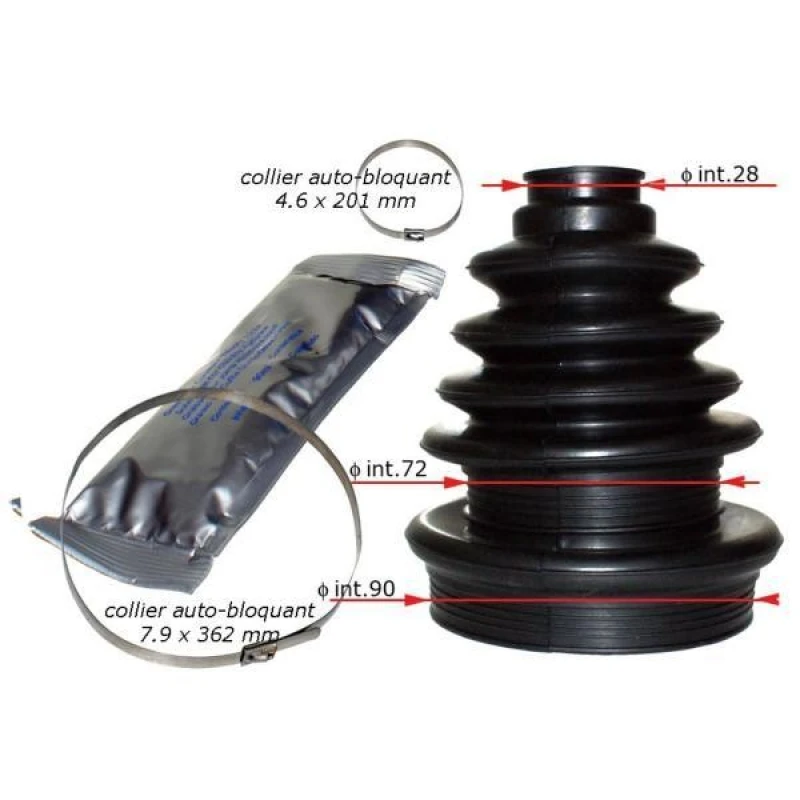 Image of CV boot kit, drive shaft PLANET TECH PL7103