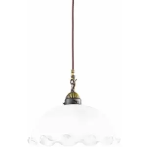 Image of Elegant hanging lamp NONNA antique brass 1 bulb, diameter 30 Cm