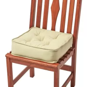 Image of HOMESCAPES Sage Green Cotton Dining Chair Booster Cushion - Sage Green