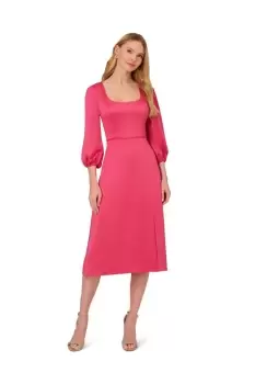 Image of Satin Crepe Cutout Back Dress