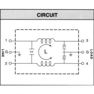 Image of Mains filter IEC socket 250 V AC 3 A 1.8 mH L x