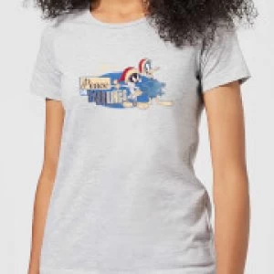 Image of Looney Tunes Peace Among Earthlings Womens Christmas T-Shirt - Grey - 3XL