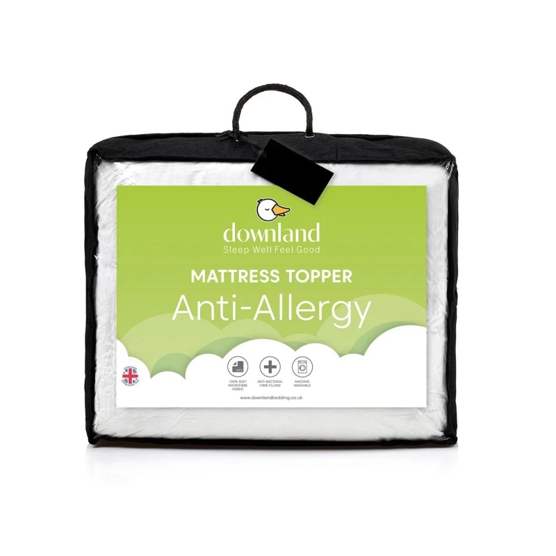 Image of Downland Anti-Allergy Mattress topper White unisex Double