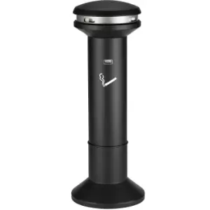 image of Rubbermaid Pedestal ashtray made of zinc plated steel, height 1010 mm, Ø 400 mm, black