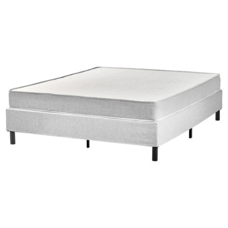 Image of Beliani Bed Without Headboard Fabric Countess 160 X 200 Cm (Eu King Size) Light Grey