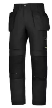 Image of Snickers AllroundWork Black Mens Cotton, PA Trousers 33in, 84cm Waist