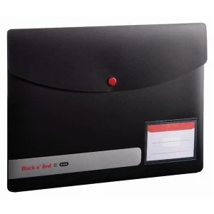 Image of Black n Red by Elba A4 Snap Polypropylene Covered Wallets Opaque Pack of 5