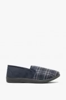 Image of Harley Check Felt Gusset Slippers